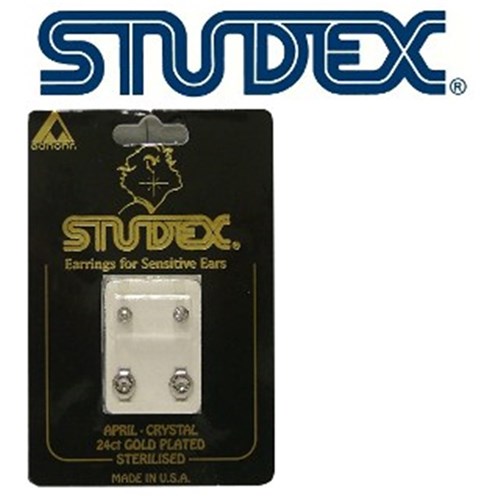 Studex Plus November Topaz Ear Piercing Earrings Bezel Setting